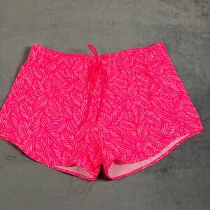 Vineyard Vines Performance Shorts Womens Medium Pink Tropical Palm Leaf Athletic